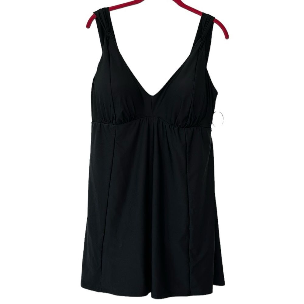 Swimsuits For All Loop Strap V-Neck Swim Dress NEW Black Size 20
